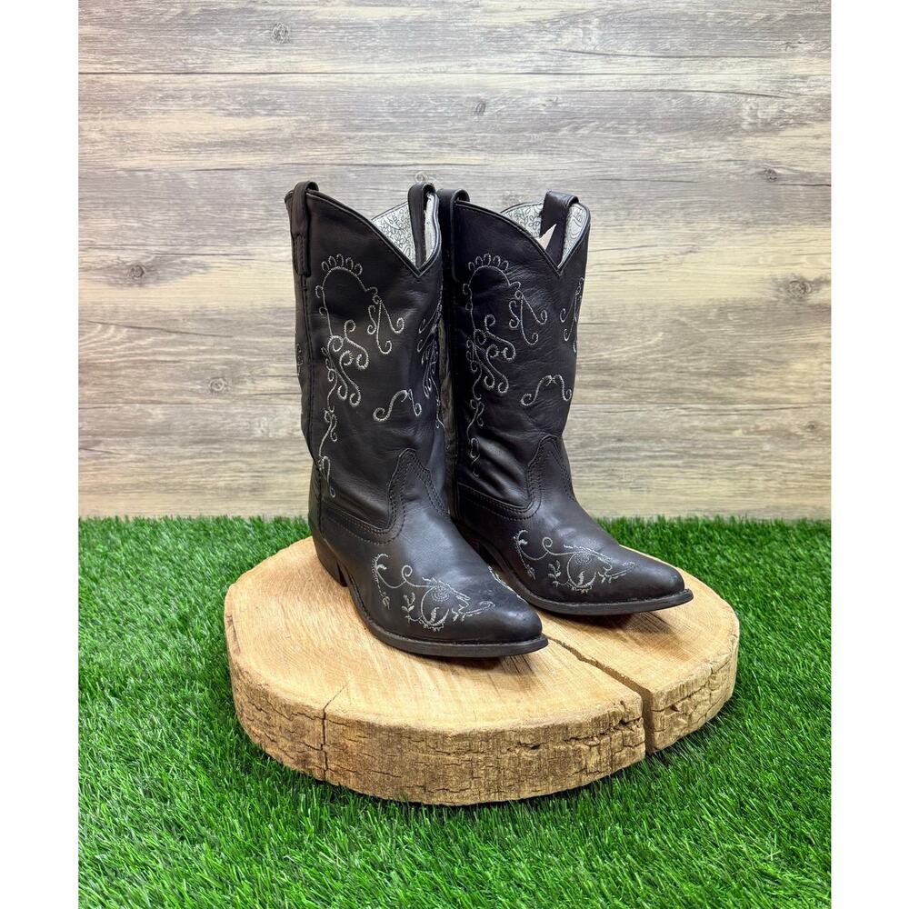 Smoky Mountain Youth - Size 4R - Black Soft Leather Snip Toe Cowboy Boots 3864Y